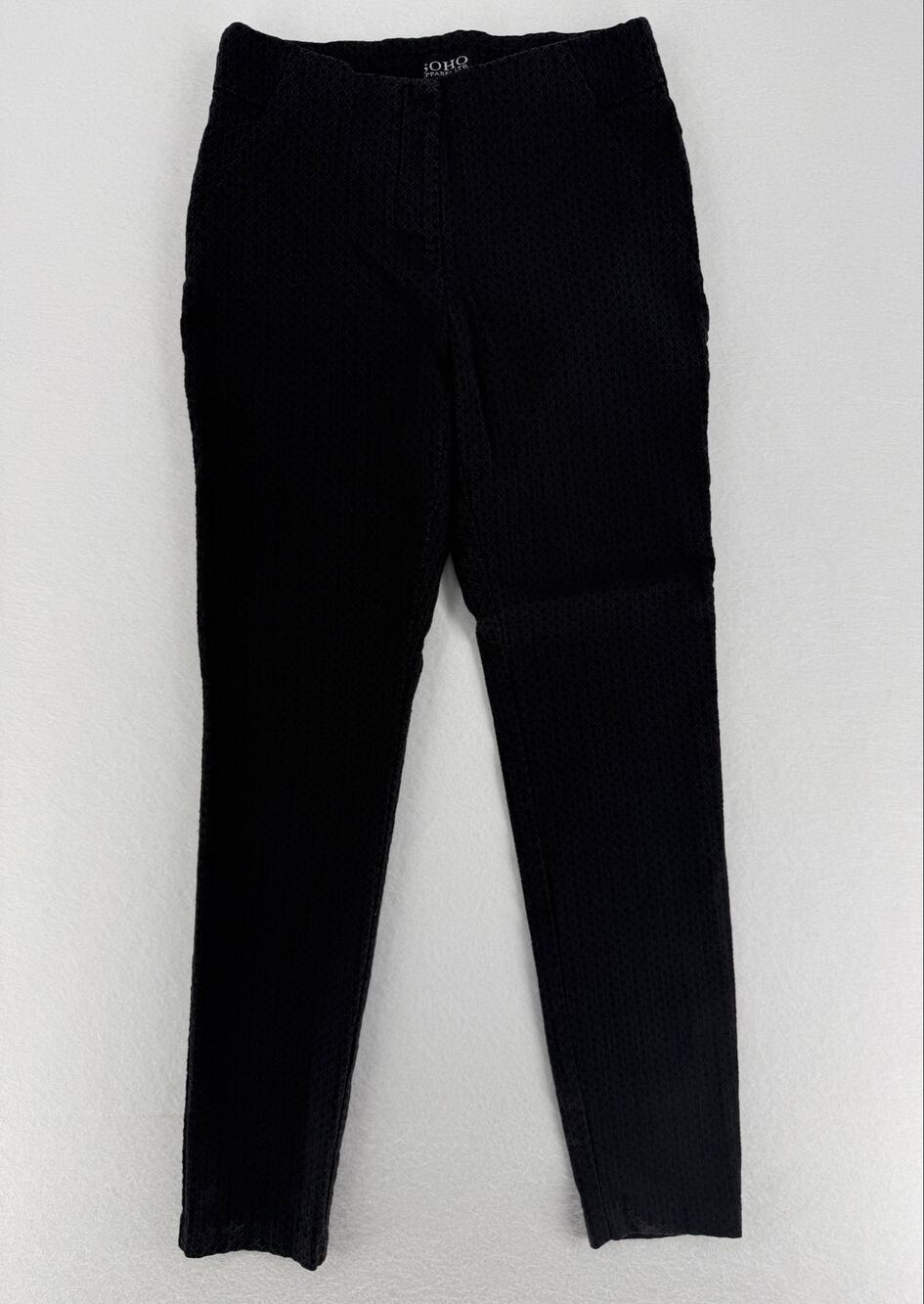 SOHO Apparel Womens Size 4 Black Textured Skinny Ankle Stretch Dress Pants